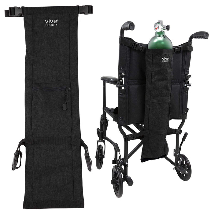 Oxygen tank holder bag for rollators and walkers