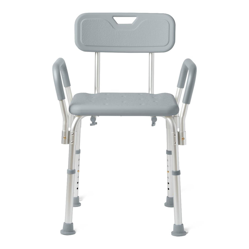 Medline shower chair with padded armrests and back, 350 lb capacity