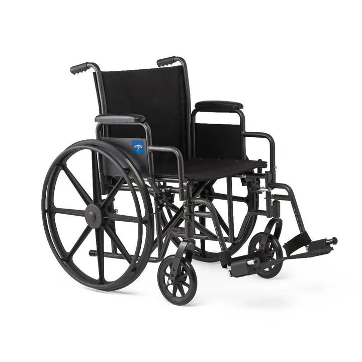 Medline K1 Guardian foldable manual wheelchair with swing-away footrests