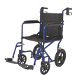 Medline lightweight aluminum transport wheelchair with 12-inch wheels, foldable for travel
