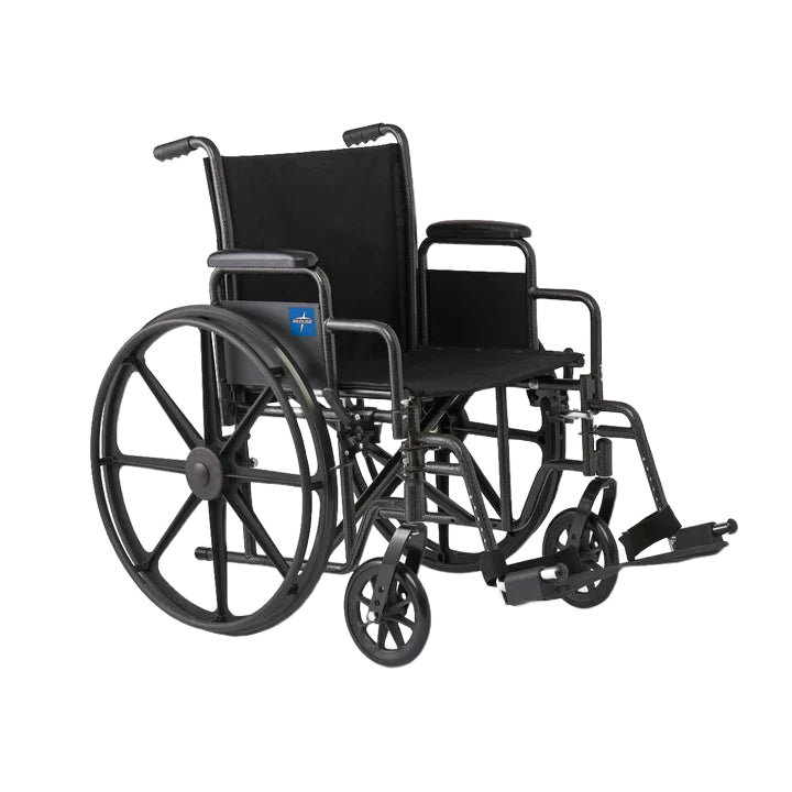 Medline K1 Guardian foldable manual wheelchair with swing-away footrests
