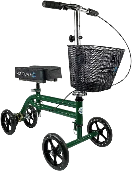Knee Rover steerable hybrid indoor outdoor knee walker with basket