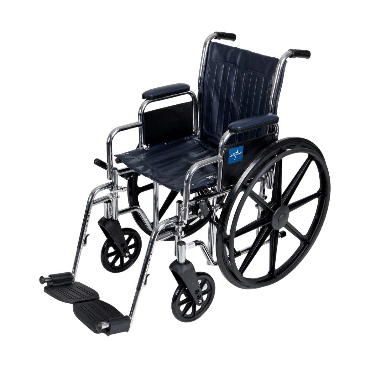 Medline Excel 2000 carbon steel manual wheelchair with chrome frame