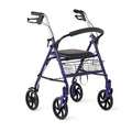 Medline basic 8-inch wheel rollator walker with padded seat, blue